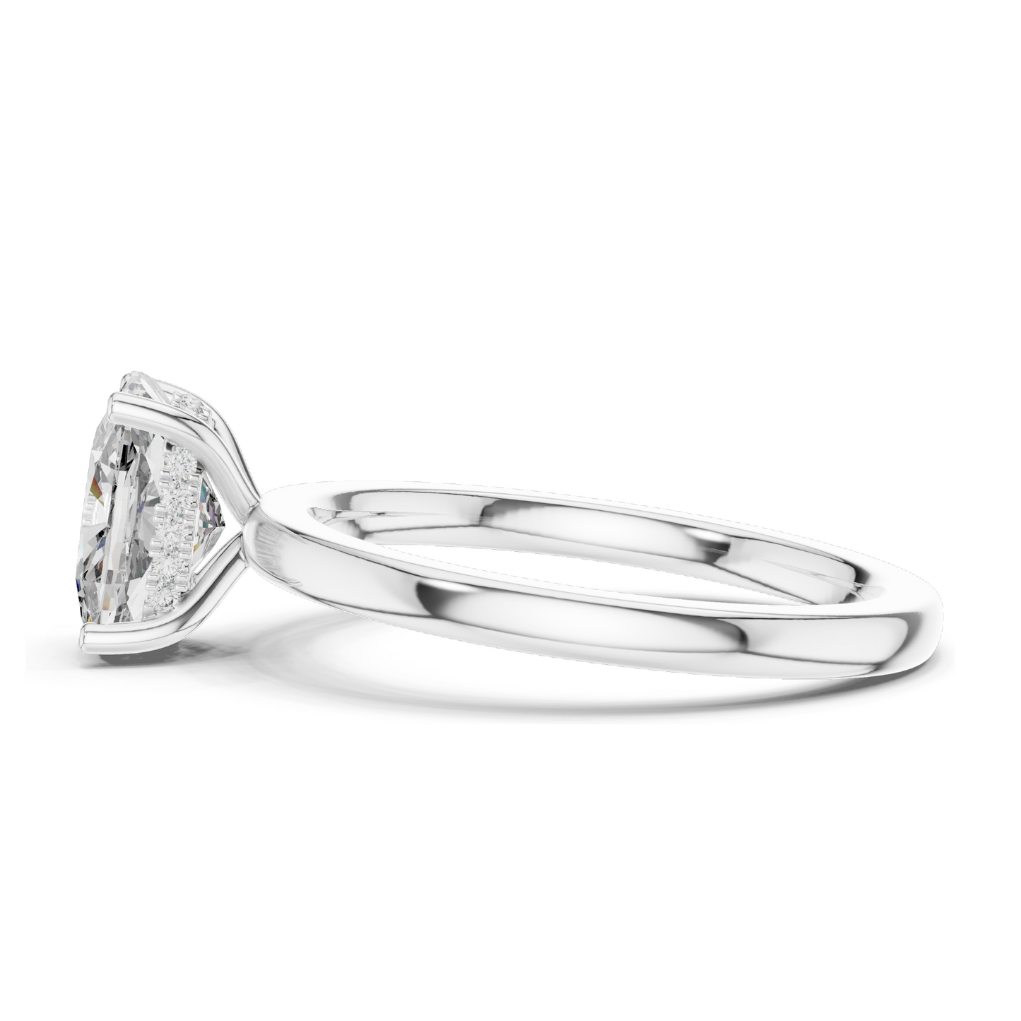2.07 CT Oval Cut Lab Diamond Engagement Ring for Women | VVS-VS EF Clarity | 18KT, 14KT, 10KT Gold & 925 Silver | Rose, Yellow, White Gold & Moissanite Options