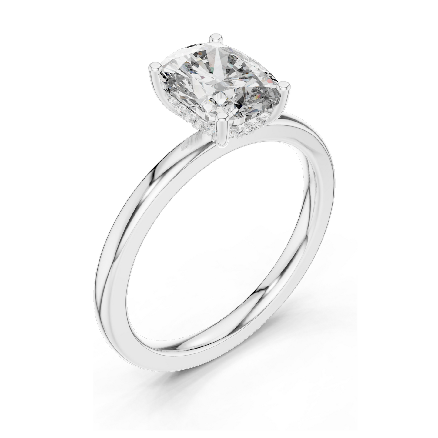 2.07 CT Oval Cut Lab Diamond Engagement Ring for Women | VVS-VS EF Clarity | 18KT, 14KT, 10KT Gold & 925 Silver | Rose, Yellow, White Gold & Moissanite Options