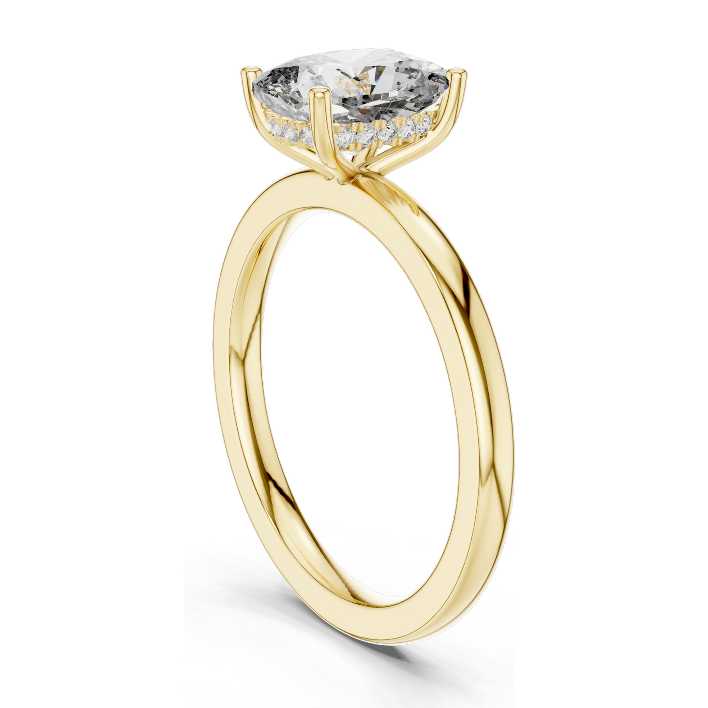 2.07 CT Oval Cut Lab Diamond Engagement Ring for Women | VVS-VS EF Clarity | 18KT, 14KT, 10KT Gold & 925 Silver | Rose, Yellow, White Gold & Moissanite Options