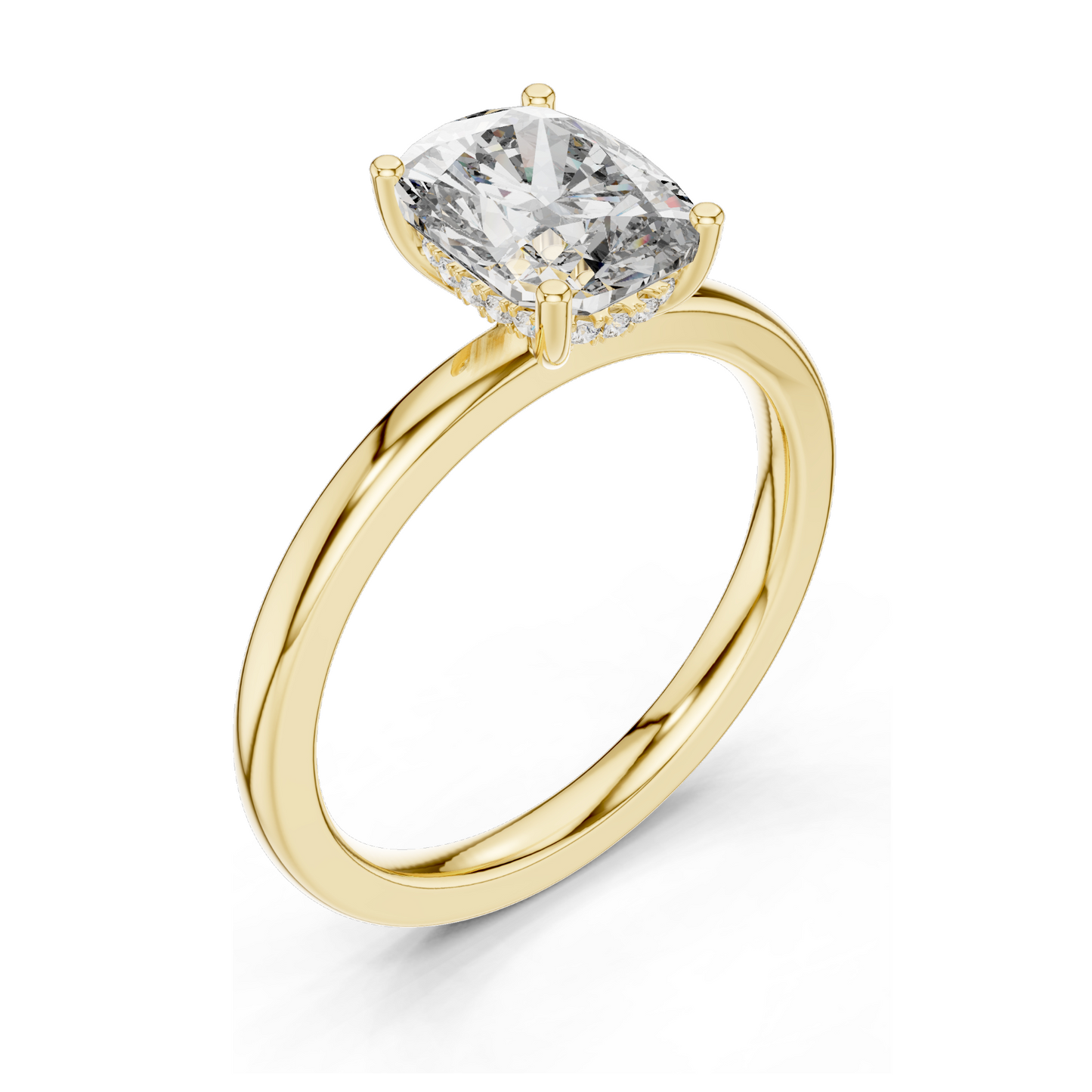 2.07 CT Oval Cut Lab Diamond Engagement Ring for Women | VVS-VS EF Clarity | 18KT, 14KT, 10KT Gold & 925 Silver | Rose, Yellow, White Gold & Moissanite Options