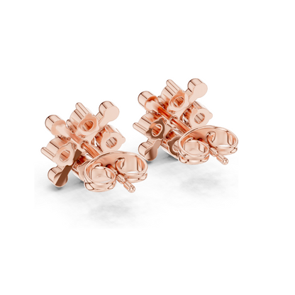 Snowflake Diamond Stud Earrings | 0.33 CT Lab Grown VVS-VS EF Clarity | 18KT, 14KT, 10KT Gold & 925 Silver | Rose, Yellow, White Gold & Moissanite Options