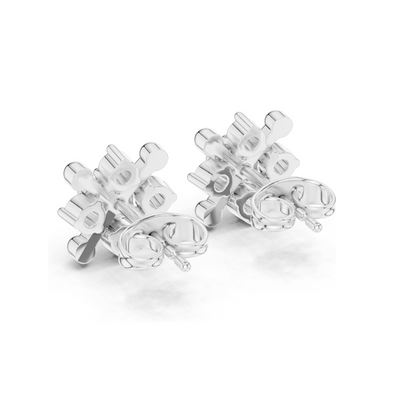 Snowflake Diamond Stud Earrings | 0.33 CT Lab Grown VVS-VS EF Clarity | 18KT, 14KT, 10KT Gold & 925 Silver | Rose, Yellow, White Gold & Moissanite Options