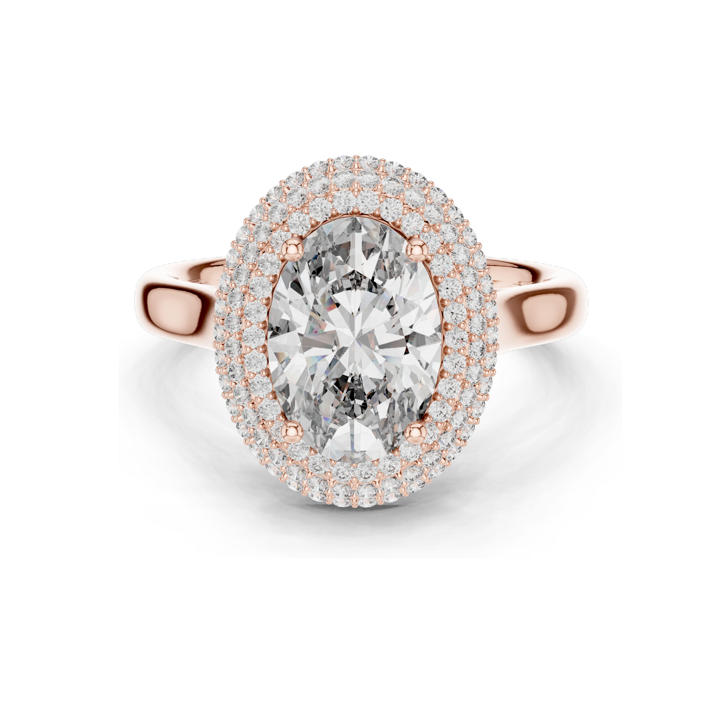 2.496 CT Lab Diamond Halo Ring for Women | VVS-VS EF Clarity | 18KT, 14KT, 10KT Gold & 925 Silver | Rose, Yellow, White Gold & Moissanite Options