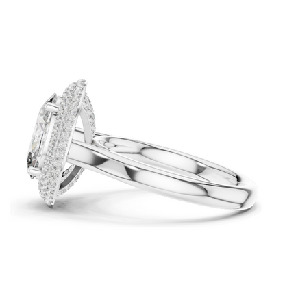 2.496 CT Lab Diamond Halo Ring for Women | VVS-VS EF Clarity | 18KT, 14KT, 10KT Gold & 925 Silver | Rose, Yellow, White Gold & Moissanite Options