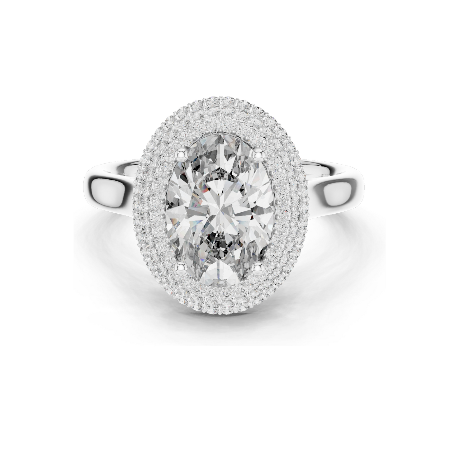 2.496 CT Lab Diamond Halo Ring for Women | VVS-VS EF Clarity | 18KT, 14KT, 10KT Gold & 925 Silver | Rose, Yellow, White Gold & Moissanite Options