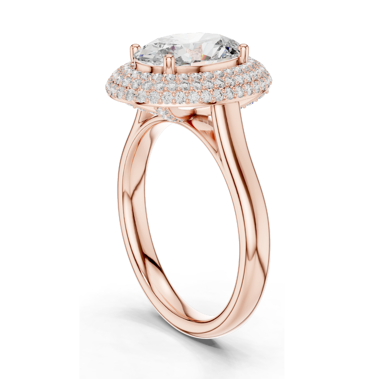 2.496 CT Lab Diamond Halo Ring for Women | VVS-VS EF Clarity | 18KT, 14KT, 10KT Gold & 925 Silver | Rose, Yellow, White Gold & Moissanite Options