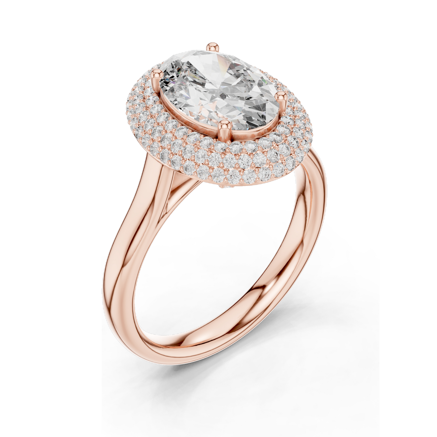 2.496 CT Lab Diamond Halo Ring for Women | VVS-VS EF Clarity | 18KT, 14KT, 10KT Gold & 925 Silver | Rose, Yellow, White Gold & Moissanite Options