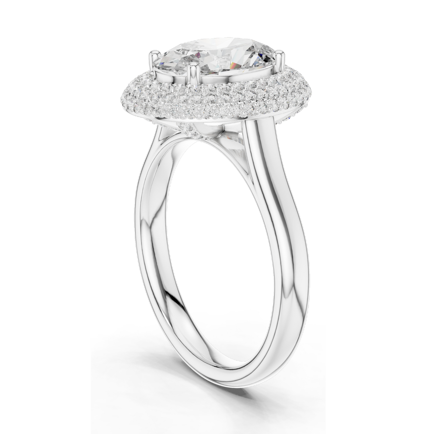 2.496 CT Lab Diamond Halo Ring for Women | VVS-VS EF Clarity | 18KT, 14KT, 10KT Gold & 925 Silver | Rose, Yellow, White Gold & Moissanite Options
