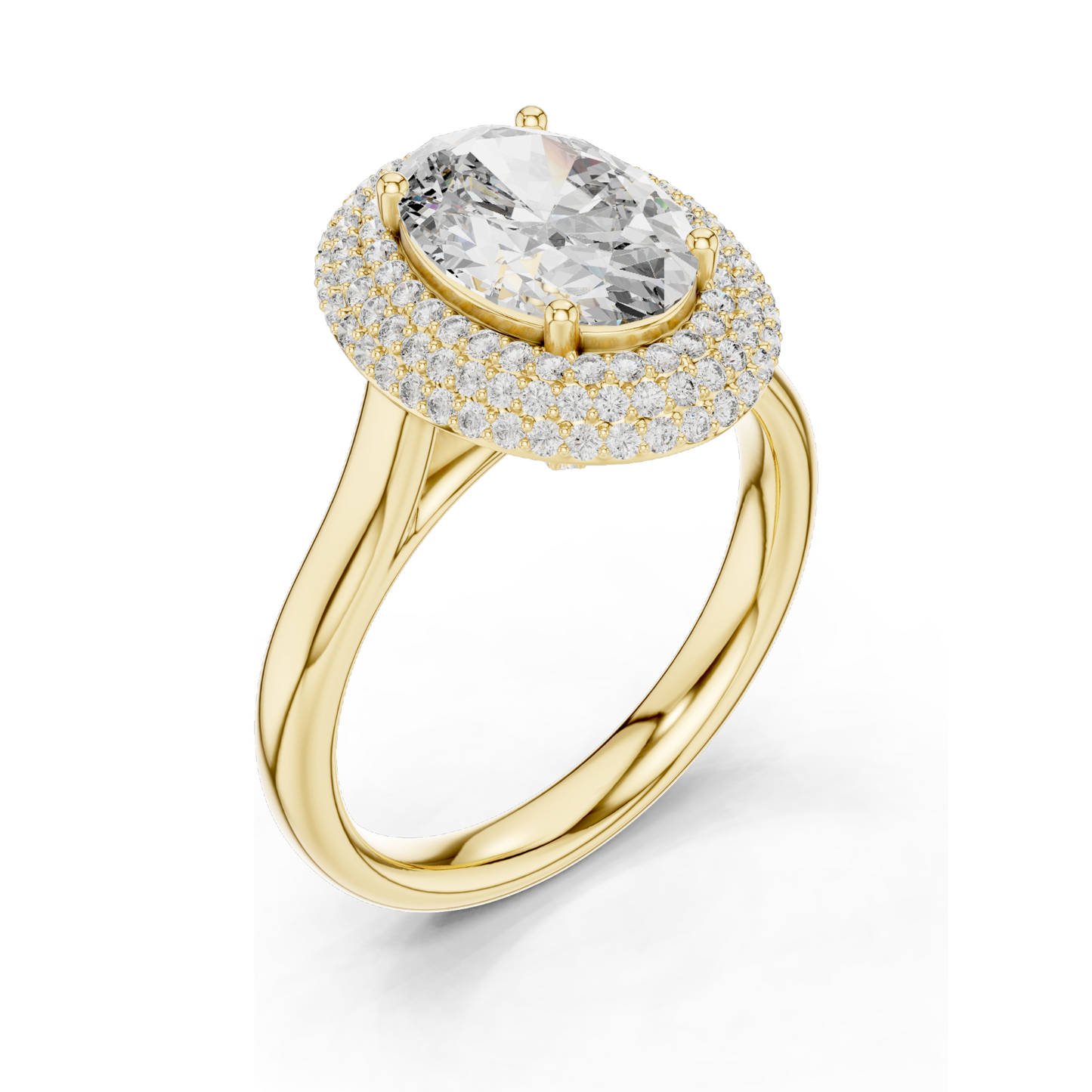 2.496 CT Lab Diamond Halo Ring for Women | VVS-VS EF Clarity | 18KT, 14KT, 10KT Gold & 925 Silver | Rose, Yellow, White Gold & Moissanite Options