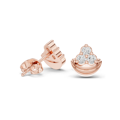 Diamond Crescent Moon Earrings | Lab-Grown VVS-VS Clarity, 0.36 CT Total Weight | 18KT, 14KT, 10KT Gold & 925 Silver | Rose, Yellow, White Gold & Moissanite Options