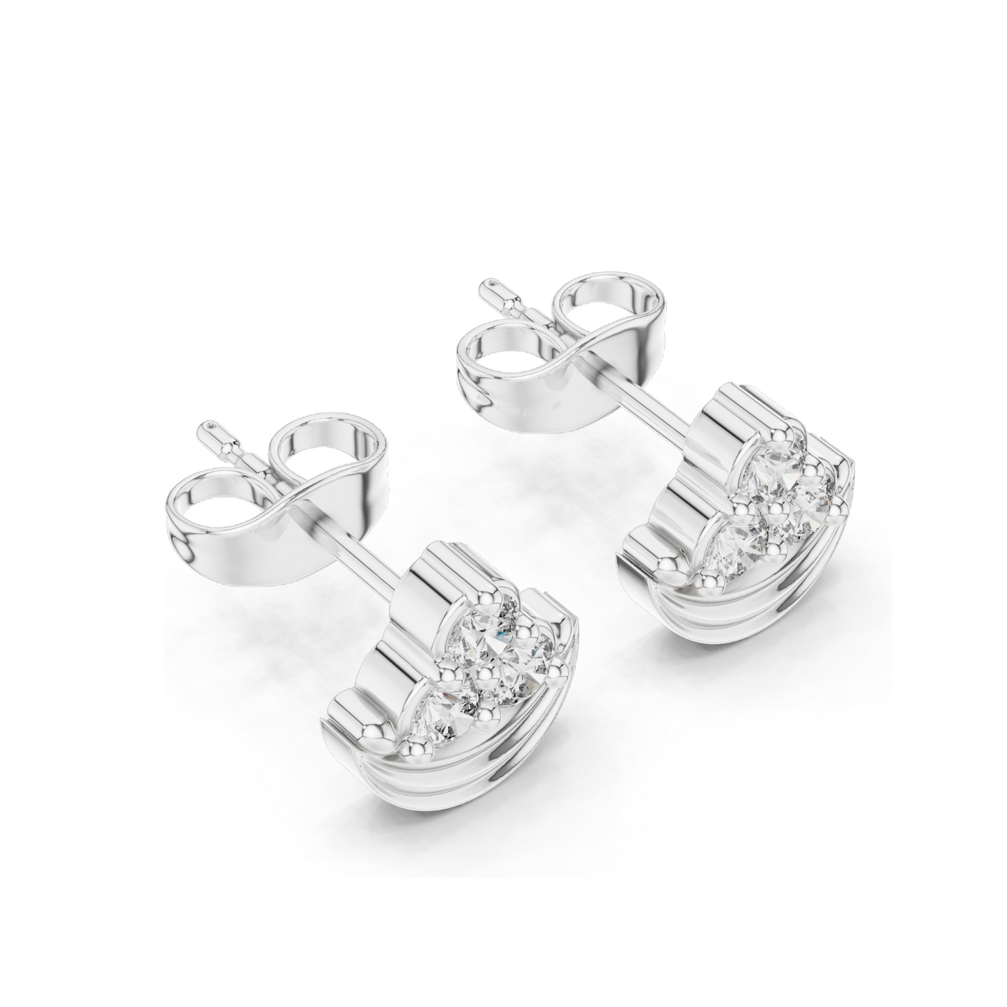 Diamond Crescent Moon Earrings | Lab-Grown VVS-VS Clarity, 0.36 CT Total Weight | 18KT, 14KT, 10KT Gold & 925 Silver | Rose, Yellow, White Gold & Moissanite Options