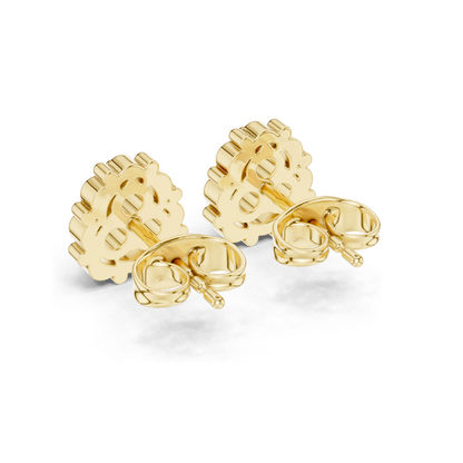 Diamond Cluster Earrings | Lab-Grown VVS-VS Clarity | 18KT, 14KT, 10KT Gold & 925 Silver | Rose, Yellow, White Gold | Moissanite Options