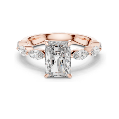2.6 CT Lab Diamond Ladies Ring | VVS-VS EF Clarity | 18KT, 14KT, 10KT Gold & 925 Silver | Rose, Yellow, White Gold & Moissanite Options