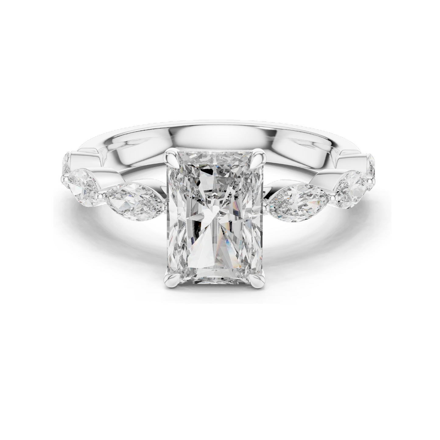 2.6 CT Lab Diamond Ladies Ring | VVS-VS EF Clarity | 18KT, 14KT, 10KT Gold & 925 Silver | Rose, Yellow, White Gold & Moissanite Options