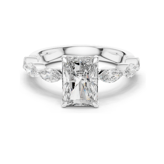 2.6 CT Lab Diamond Ladies Ring | VVS-VS EF Clarity | 18KT, 14KT, 10KT Gold & 925 Silver | Rose, Yellow, White Gold & Moissanite Options