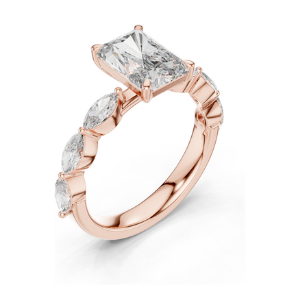 2.6 CT Lab Diamond Ladies Ring | VVS-VS EF Clarity | 18KT, 14KT, 10KT Gold & 925 Silver | Rose, Yellow, White Gold & Moissanite Options