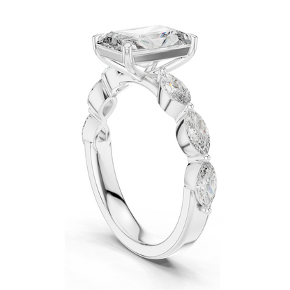 2.6 CT Lab Diamond Ladies Ring | VVS-VS EF Clarity | 18KT, 14KT, 10KT Gold & 925 Silver | Rose, Yellow, White Gold & Moissanite Options