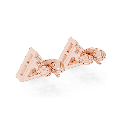 0.42 CT Lab Diamond Triangle Stud Earrings | VVS-VS Clarity, EF Color | Available in 18KT, 14KT, 10KT Gold & 925 Silver | Moissanite Option | Rose, Yellow, White Gold