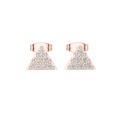 0.42 CT Lab Diamond Triangle Stud Earrings | VVS-VS Clarity, EF Color | Available in 18KT, 14KT, 10KT Gold & 925 Silver | Moissanite Option | Rose, Yellow, White Gold