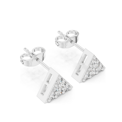 0.42 CT Lab Diamond Triangle Stud Earrings | VVS-VS Clarity, EF Color | Available in 18KT, 14KT, 10KT Gold & 925 Silver | Moissanite Option | Rose, Yellow, White Gold