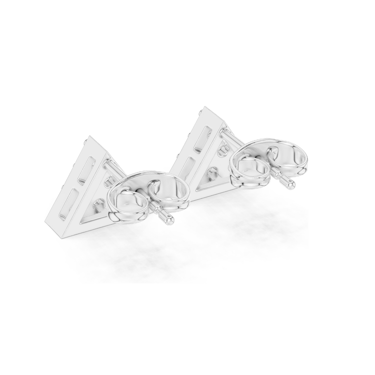 0.42 CT Lab Diamond Triangle Stud Earrings | VVS-VS Clarity, EF Color | Available in 18KT, 14KT, 10KT Gold & 925 Silver | Moissanite Option | Rose, Yellow, White Gold