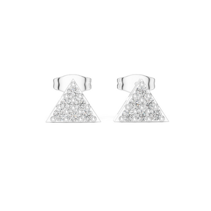 0.42 CT Lab Diamond Triangle Stud Earrings | VVS-VS Clarity, EF Color | Available in 18KT, 14KT, 10KT Gold & 925 Silver | Moissanite Option | Rose, Yellow, White Gold