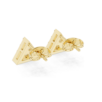 0.42 CT Lab Diamond Triangle Stud Earrings | VVS-VS Clarity, EF Color | Available in 18KT, 14KT, 10KT Gold & 925 Silver | Moissanite Option | Rose, Yellow, White Gold