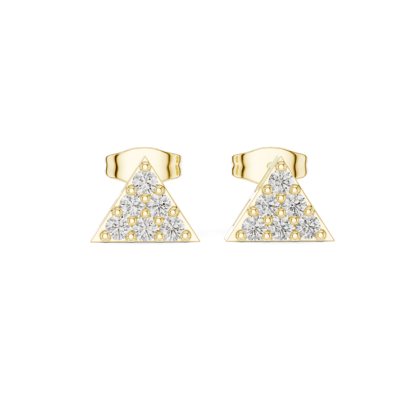 0.42 CT Lab Diamond Triangle Stud Earrings | VVS-VS Clarity, EF Color | Available in 18KT, 14KT, 10KT Gold & 925 Silver | Moissanite Option | Rose, Yellow, White Gold