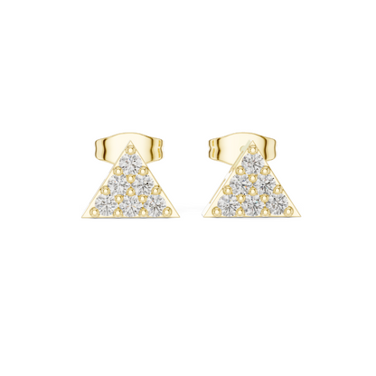 0.42 CT Lab Diamond Triangle Stud Earrings | VVS-VS Clarity, EF Color | Available in 18KT, 14KT, 10KT Gold & 925 Silver | Moissanite Option | Rose, Yellow, White Gold