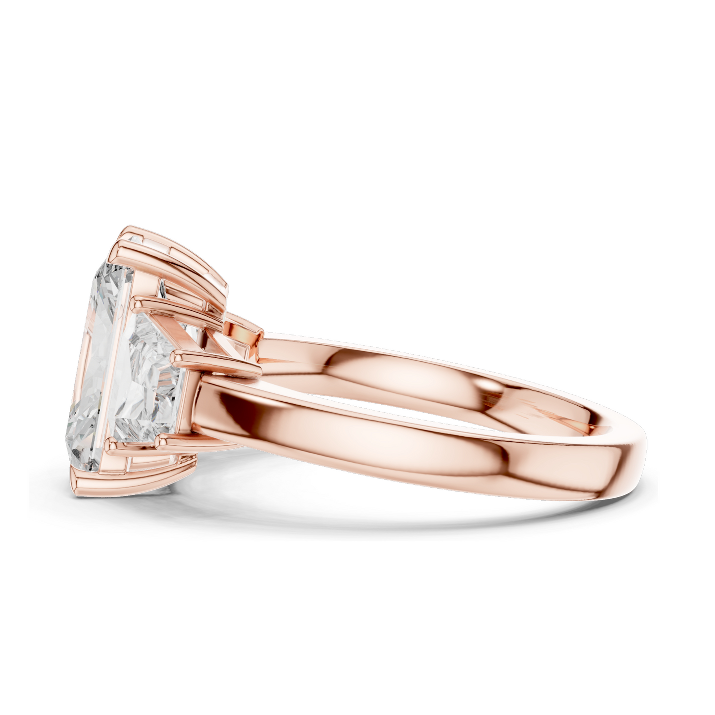 4.4 CT Radiant Cut Lab Diamond Ring for Women | VVS-VS EF Clarity | 18KT, 14KT, 10KT Gold & 925 Silver | Rose, Yellow, White Gold & Moissanite Options