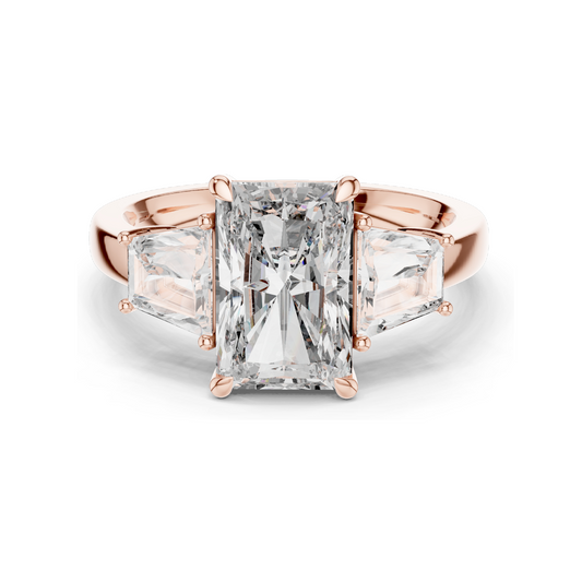 4.4 CT Radiant Cut Lab Diamond Ring for Women | VVS-VS EF Clarity | 18KT, 14KT, 10KT Gold & 925 Silver | Rose, Yellow, White Gold & Moissanite Options