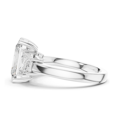 4.4 CT Radiant Cut Lab Diamond Ring for Women | VVS-VS EF Clarity | 18KT, 14KT, 10KT Gold & 925 Silver | Rose, Yellow, White Gold & Moissanite Options