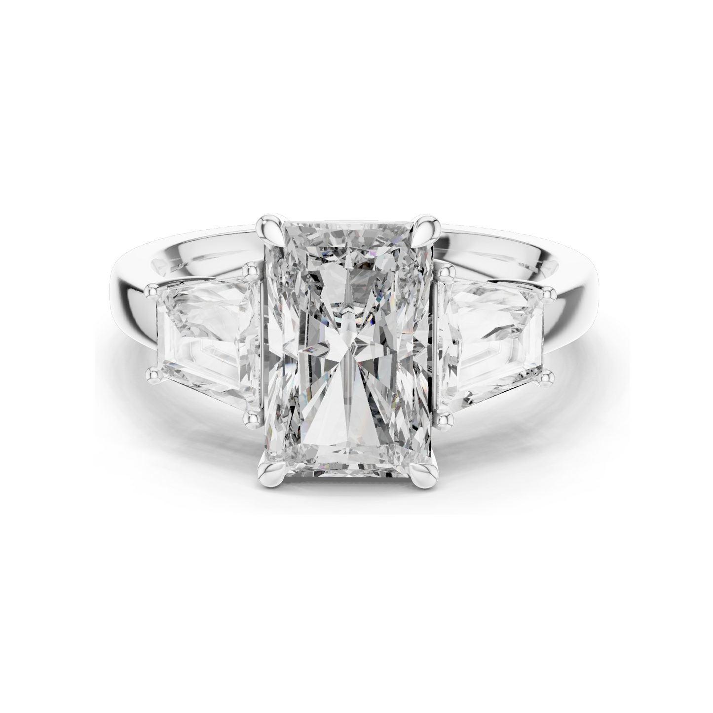 4.4 CT Radiant Cut Lab Diamond Ring for Women | VVS-VS EF Clarity | 18KT, 14KT, 10KT Gold & 925 Silver | Rose, Yellow, White Gold & Moissanite Options