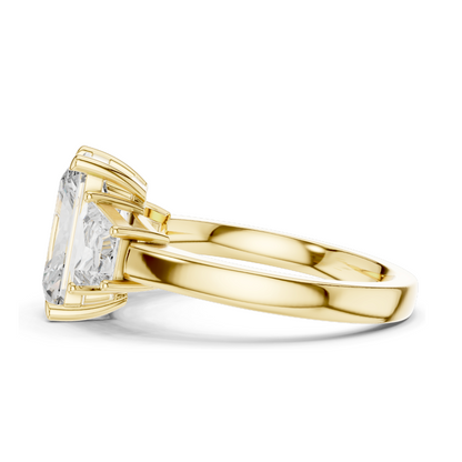 4.4 CT Radiant Cut Lab Diamond Ring for Women | VVS-VS EF Clarity | 18KT, 14KT, 10KT Gold & 925 Silver | Rose, Yellow, White Gold & Moissanite Options