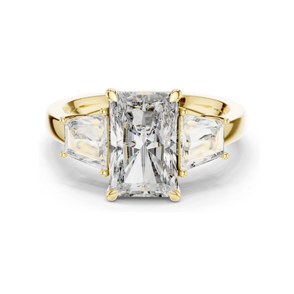 4.4 CT Radiant Cut Lab Diamond Ring for Women | VVS-VS EF Clarity | 18KT, 14KT, 10KT Gold & 925 Silver | Rose, Yellow, White Gold & Moissanite Options
