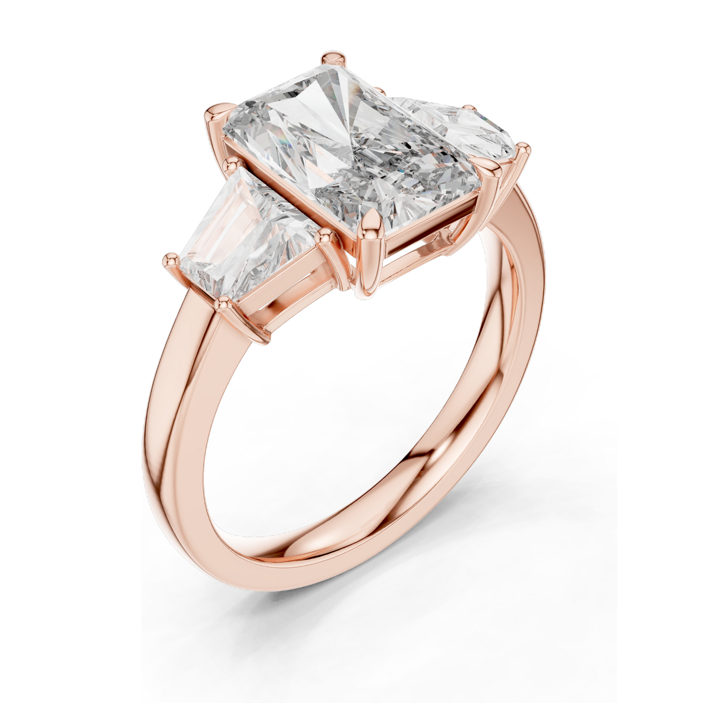 4.4 CT Radiant Cut Lab Diamond Ring for Women | VVS-VS EF Clarity | 18KT, 14KT, 10KT Gold & 925 Silver | Rose, Yellow, White Gold & Moissanite Options