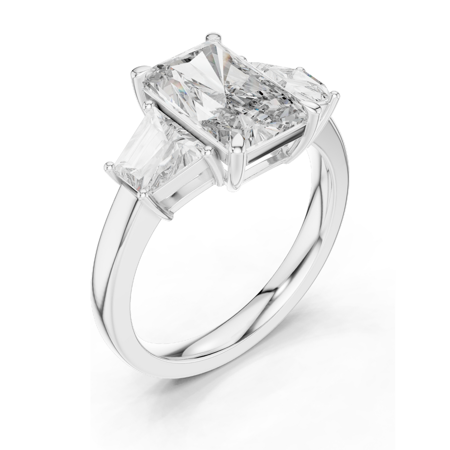 4.4 CT Radiant Cut Lab Diamond Ring for Women | VVS-VS EF Clarity | 18KT, 14KT, 10KT Gold & 925 Silver | Rose, Yellow, White Gold & Moissanite Options