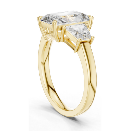 4.4 CT Radiant Cut Lab Diamond Ring for Women | VVS-VS EF Clarity | 18KT, 14KT, 10KT Gold & 925 Silver | Rose, Yellow, White Gold & Moissanite Options
