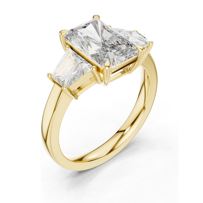 4.4 CT Radiant Cut Lab Diamond Ring for Women | VVS-VS EF Clarity | 18KT, 14KT, 10KT Gold & 925 Silver | Rose, Yellow, White Gold & Moissanite Options