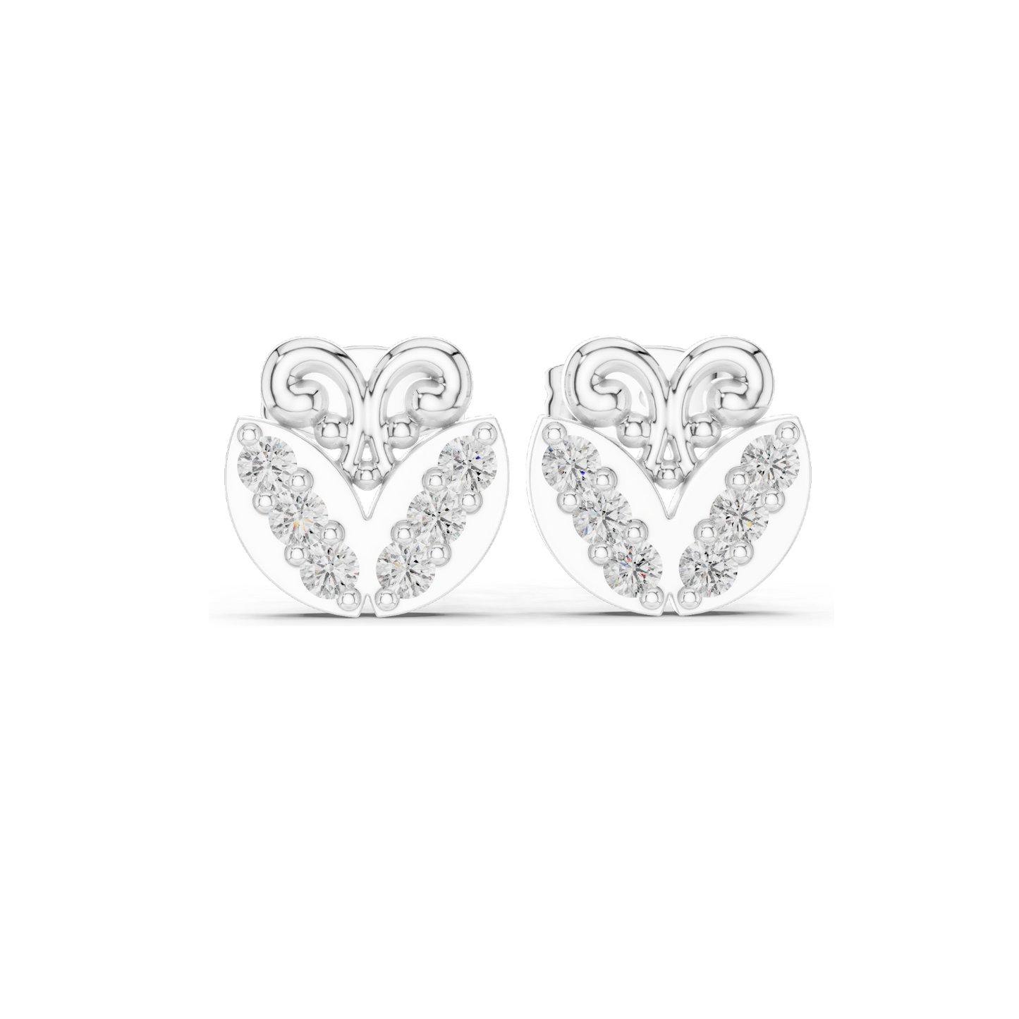 Lab Diamond VVS-VS EF Clarity Earrings with 0.3 CT | 18KT, 14KT, 10KT Gold & 925 Silver | Rose, Yellow, White Gold | Moissanite Option