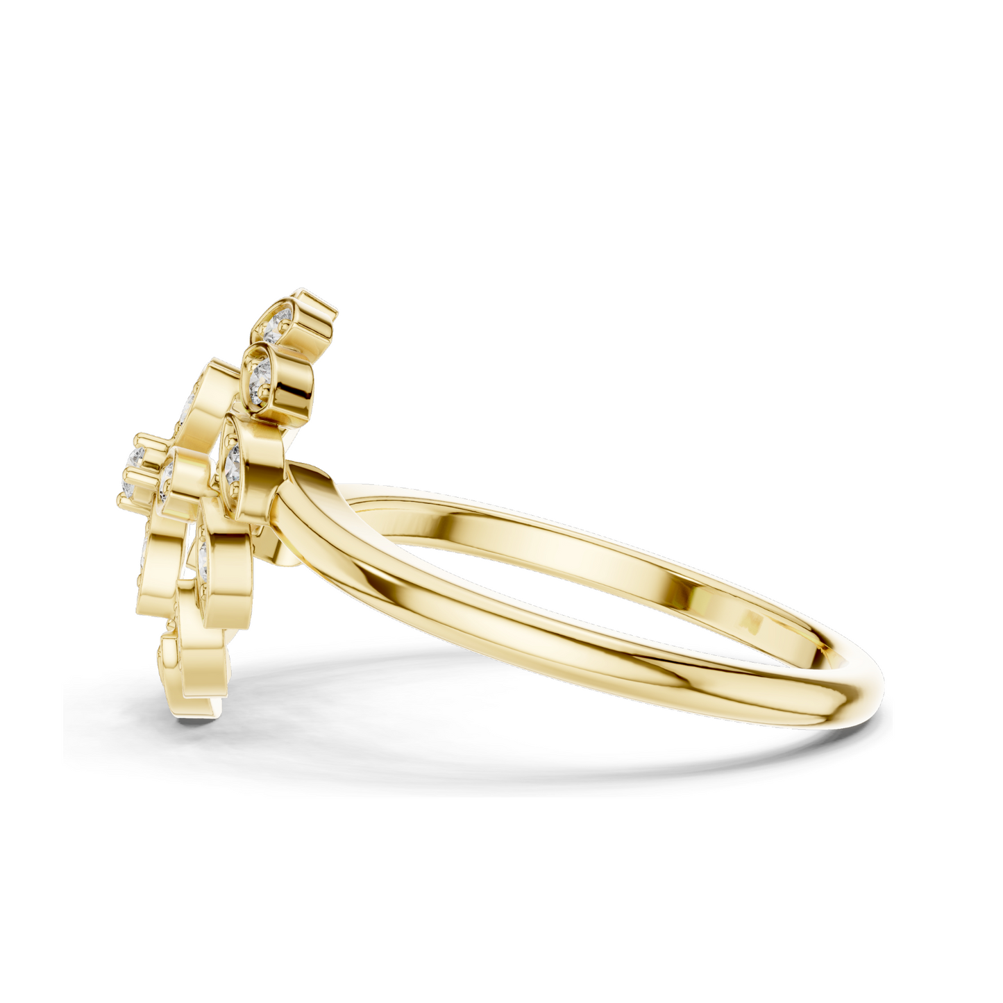 0.195 CT Lab-Grown Diamond Flower Ring for Women | VVS-VS EF Clarity | 18KT, 14KT, 10KT Gold & 925 Silver | Rose, Yellow, White Gold & Moissanite Options
