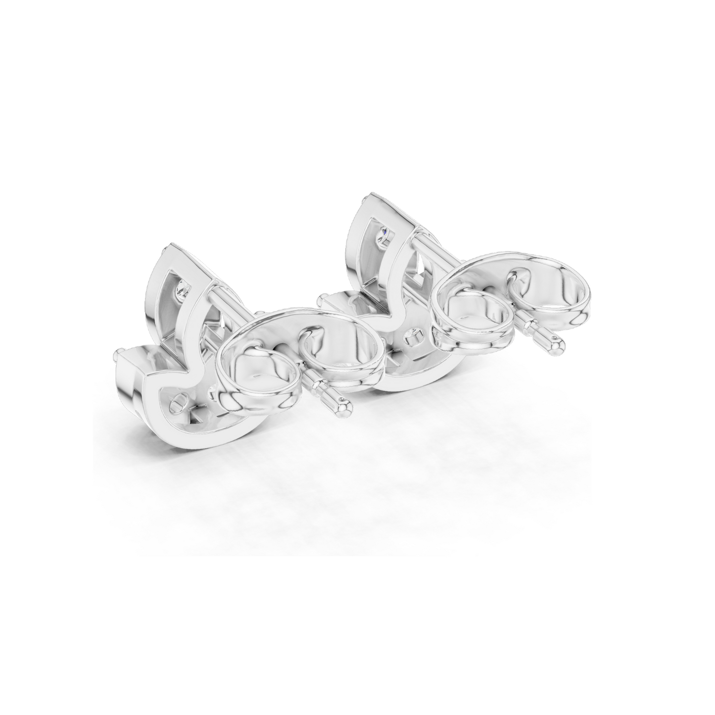 Diamond Flower Stud Earrings | 0.36 CT Lab-Cut VVS-VS Clarity | 18KT, 14KT, 10KT Gold & 925 Silver | Rose, Yellow, White Gold & Moissanite Options