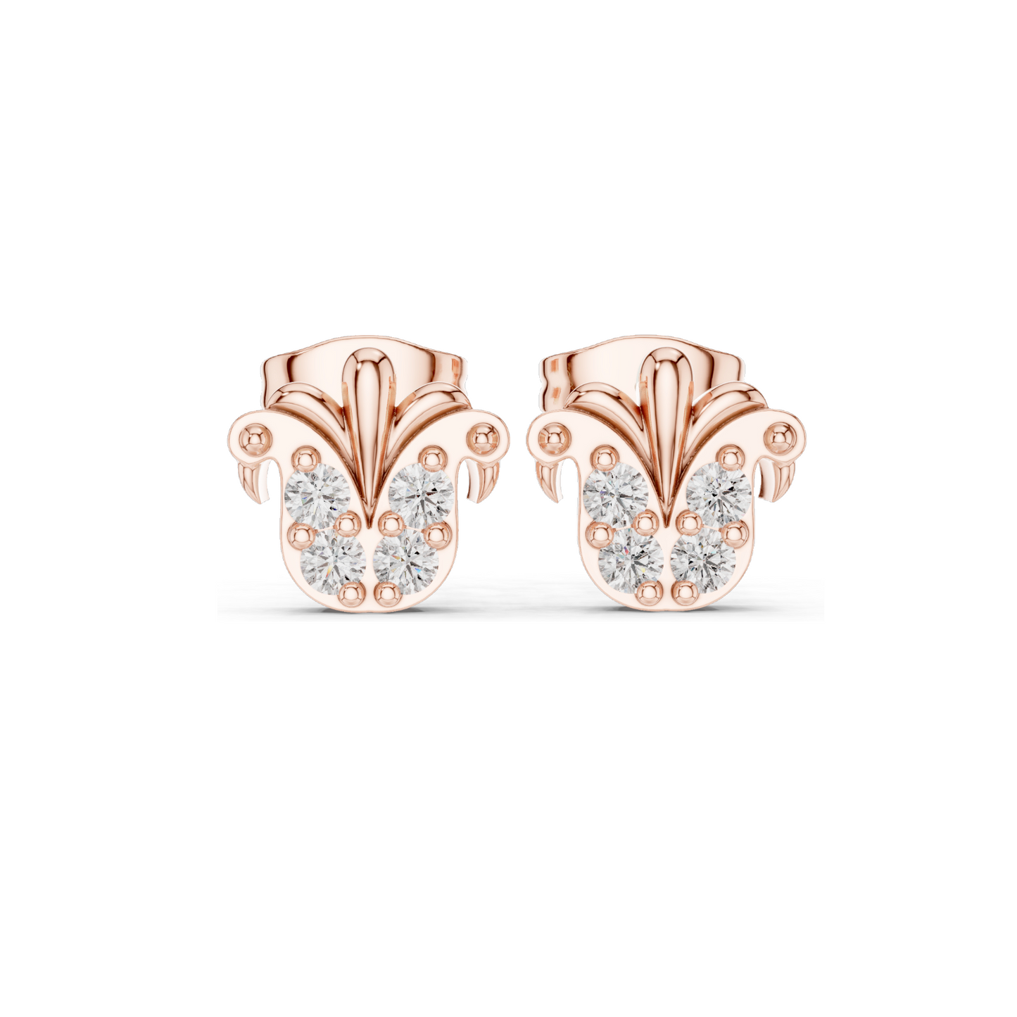 Floral Diamond Earrings | 0.28 CT Lab-Created Diamonds, 18KT, 14KT, 10KT Gold & 925 Silver | White, Yellow, Rose Gold Options | Moissanite Available
