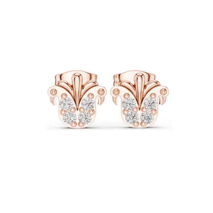 Floral Diamond Earrings | 0.28 CT Lab-Created Diamonds, 18KT, 14KT, 10KT Gold & 925 Silver | White, Yellow, Rose Gold Options | Moissanite Available