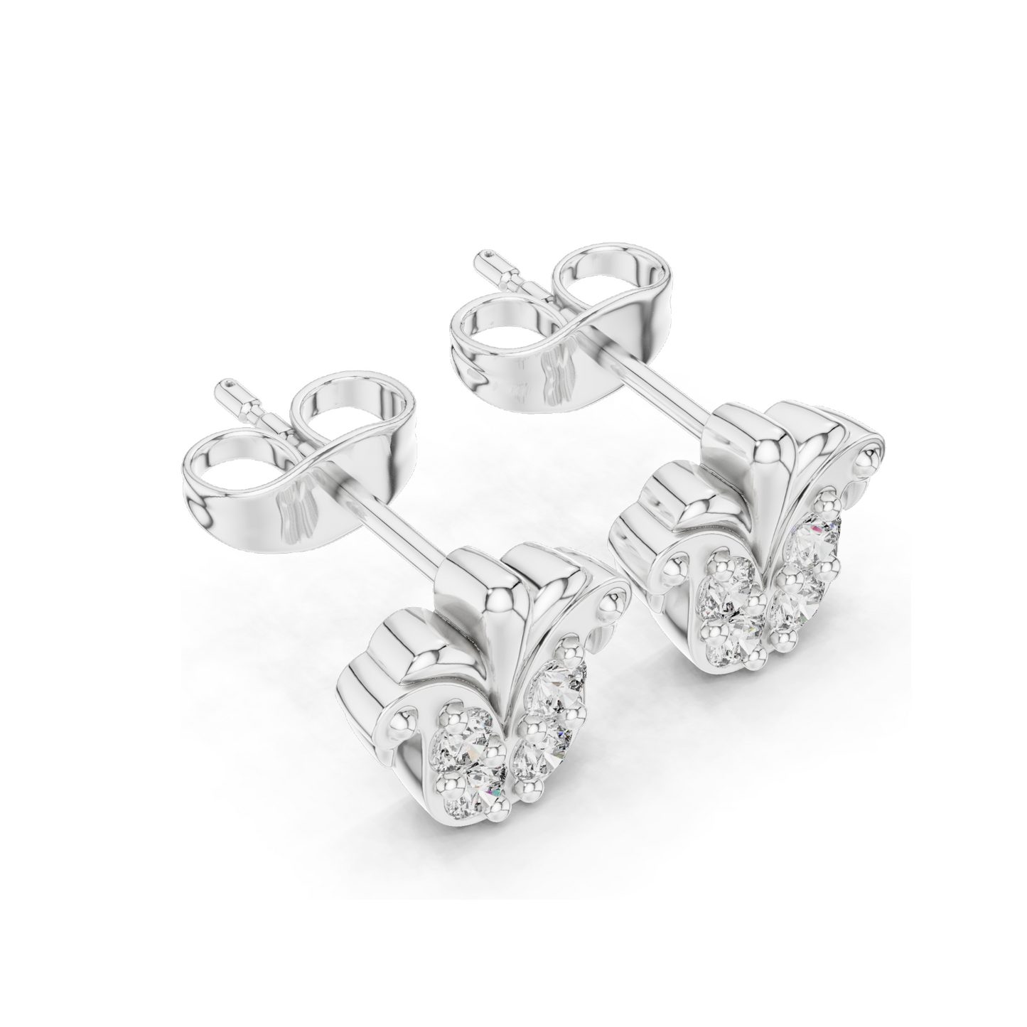 Floral Diamond Earrings | 0.28 CT Lab-Created Diamonds, 18KT, 14KT, 10KT Gold & 925 Silver | White, Yellow, Rose Gold Options | Moissanite Available