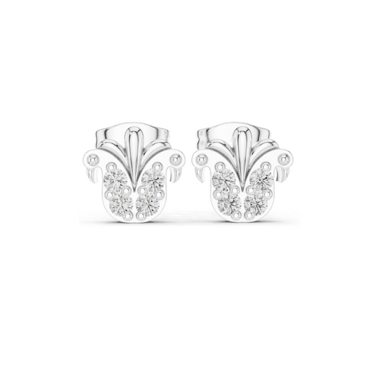 Floral Diamond Earrings | 0.28 CT Lab-Created Diamonds, 18KT, 14KT, 10KT Gold & 925 Silver | White, Yellow, Rose Gold Options | Moissanite Available