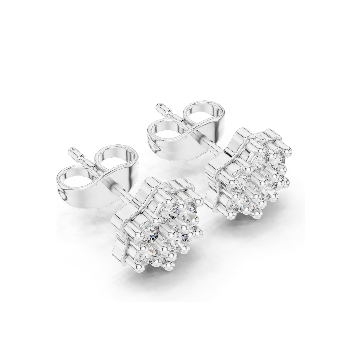 0.31 CT Diamond Cluster Earrings | Lab-Grown VVS-VS EF Clarity | 18KT, 14KT, 10KT Gold & 925 Silver | Rose, Yellow, White Gold & Moissanite Options
