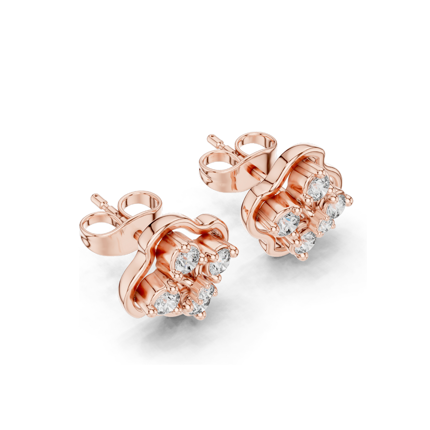 Lab-Grown Diamond Earrings - 0.302 CT Total | VVS-VS EF Clarity | Available in 18KT, 14KT, 10KT Gold & 925 Silver | Rose, Yellow, White Gold & Moissanite Options