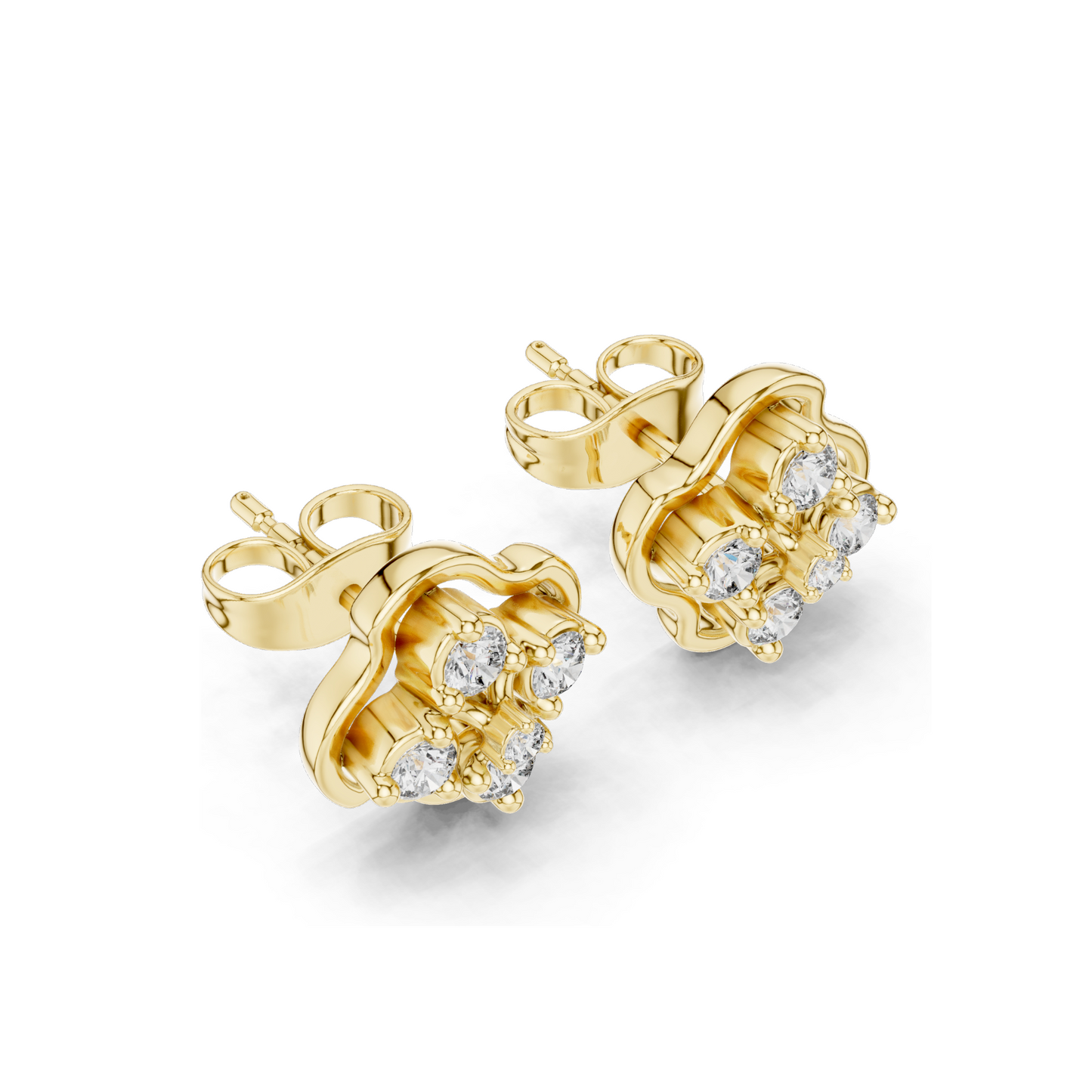 Lab-Grown Diamond Earrings - 0.302 CT Total | VVS-VS EF Clarity | Available in 18KT, 14KT, 10KT Gold & 925 Silver | Rose, Yellow, White Gold & Moissanite Options