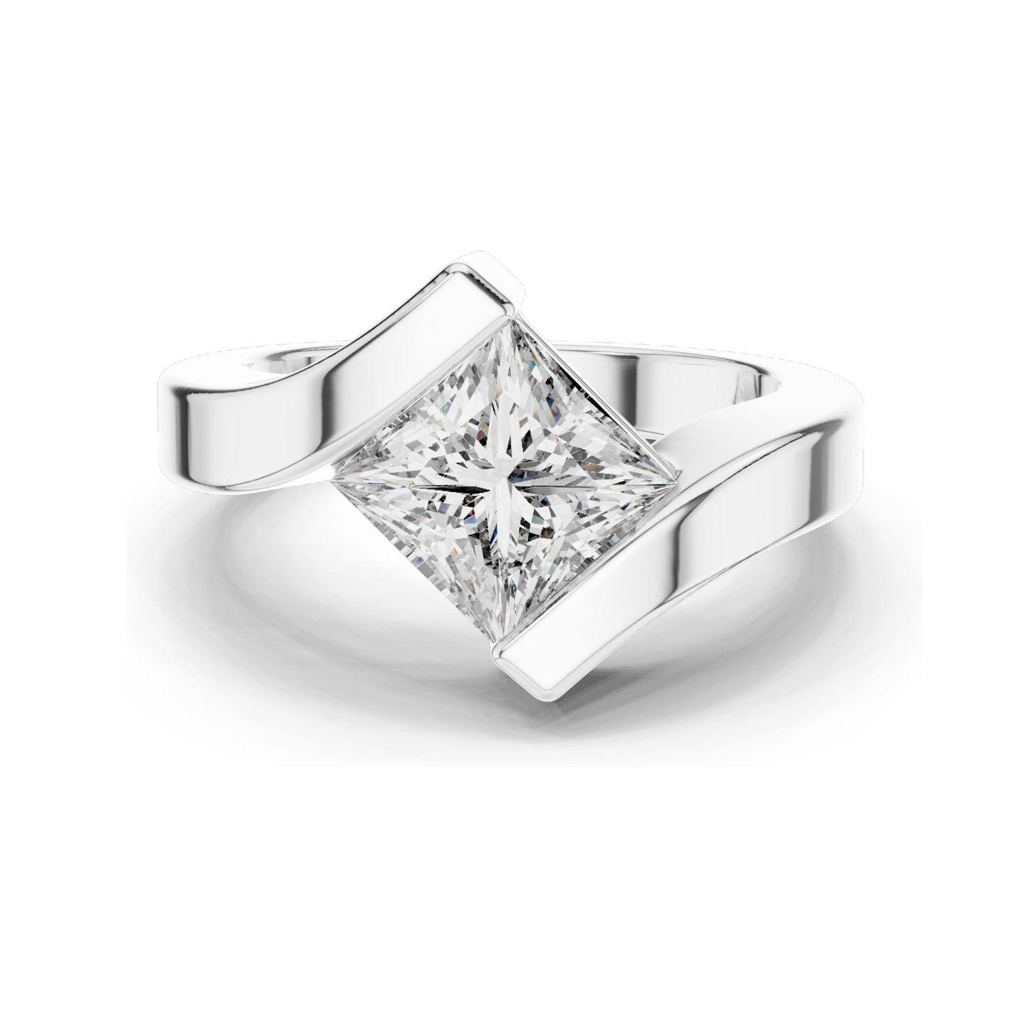 2 CT Lab Diamond Ladies Ring | VVS-VS EF Clarity | 18KT, 14KT, 10KT Gold & 925 Silver | Rose, Yellow, White Gold & Moissanite Options